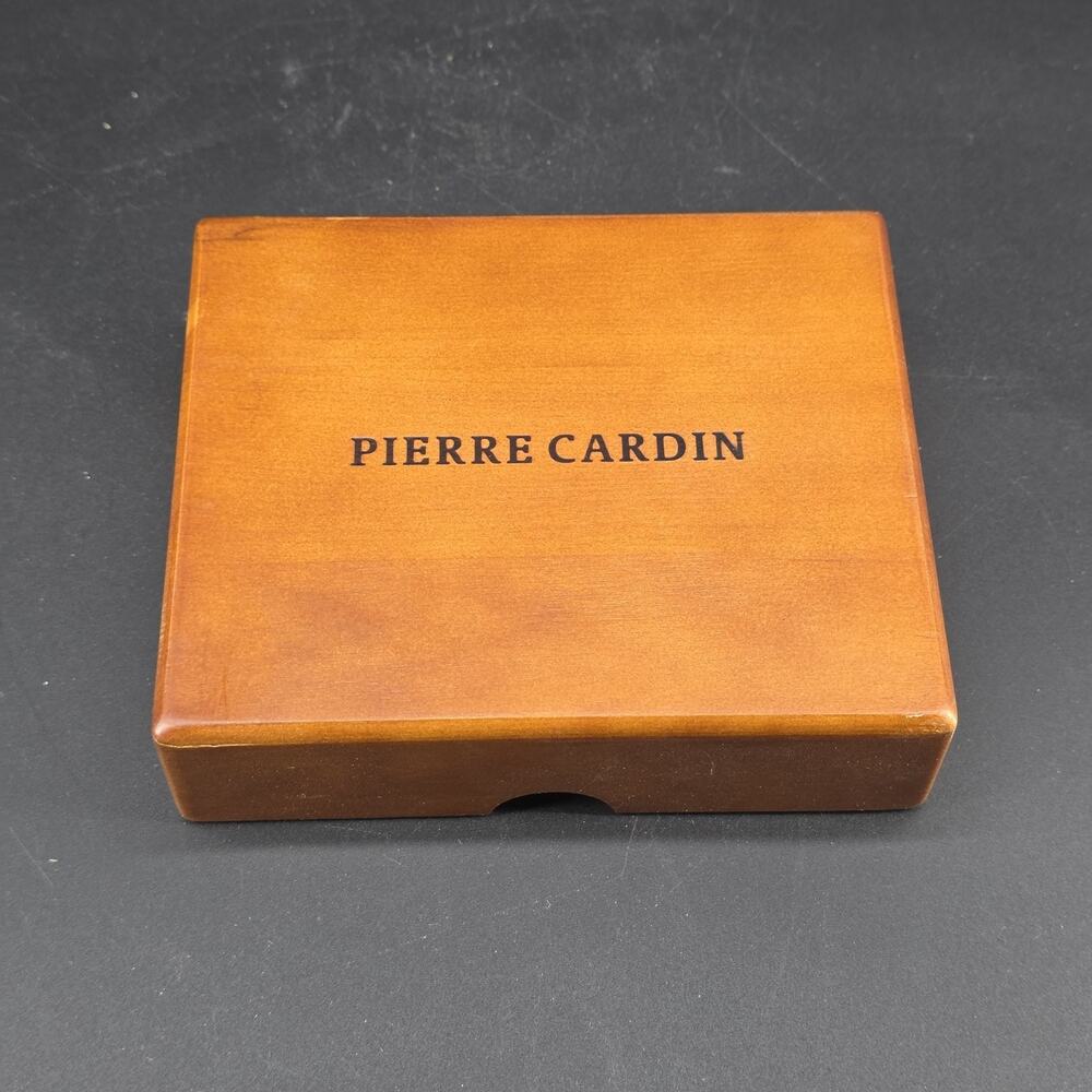 Pierre Cardin Men's White Handkerchiefs Set of 5 with Valet Wooden Box Gift